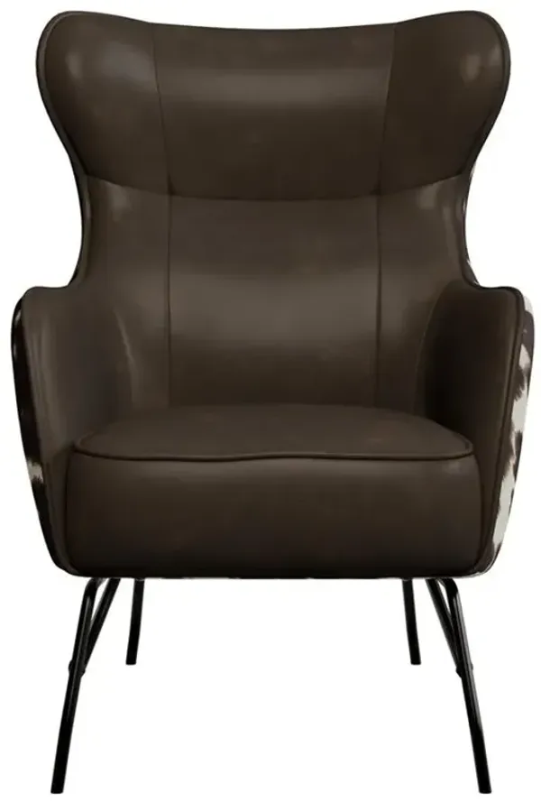 Franky Brown Cow Hide Accent Chair