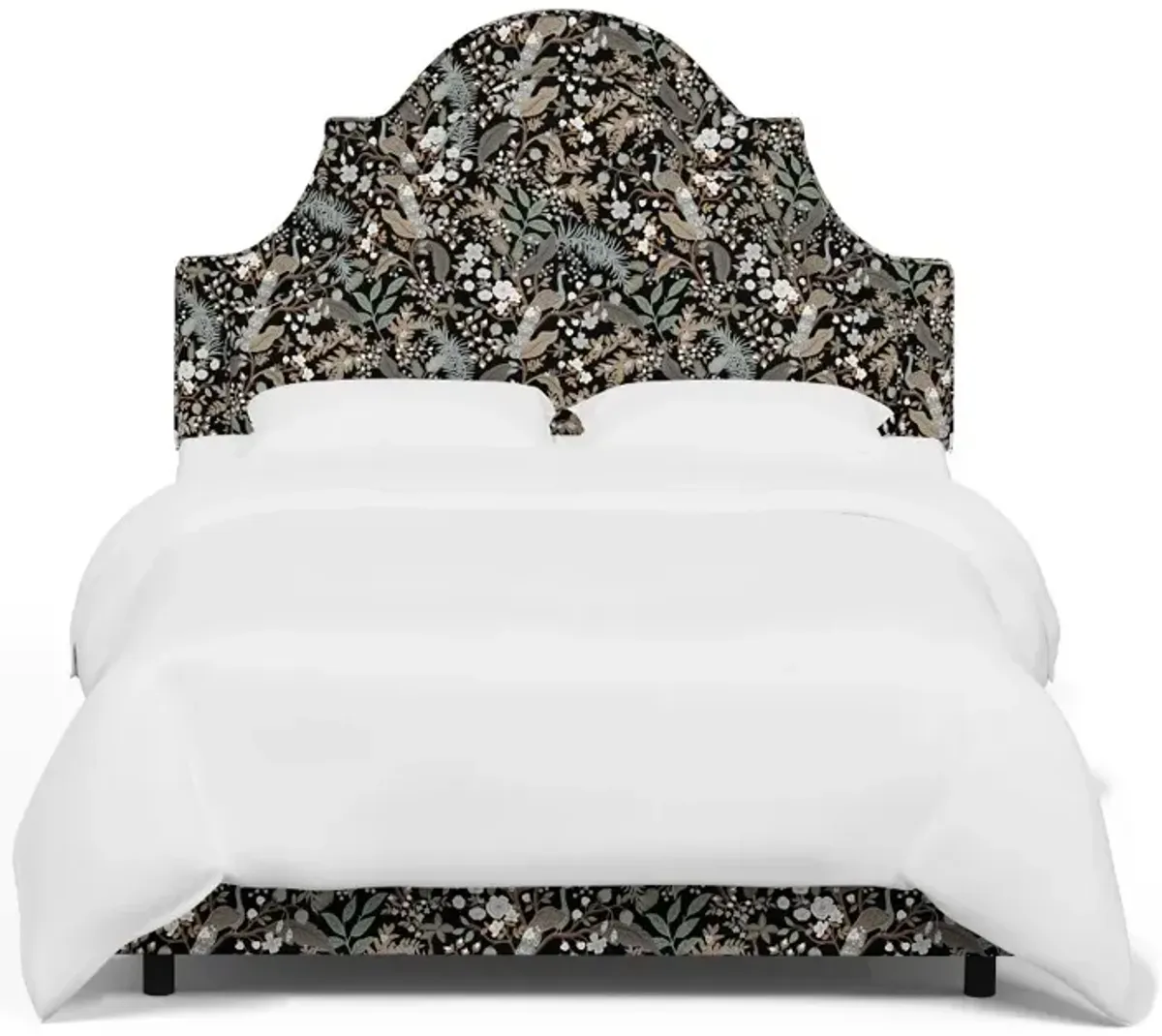Rifle Paper Co Belmont Peacock Black Cal-King Bed