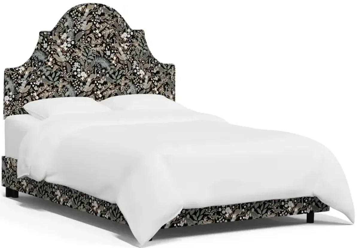 Rifle Paper Co Belmont Peacock Black Cal-King Bed