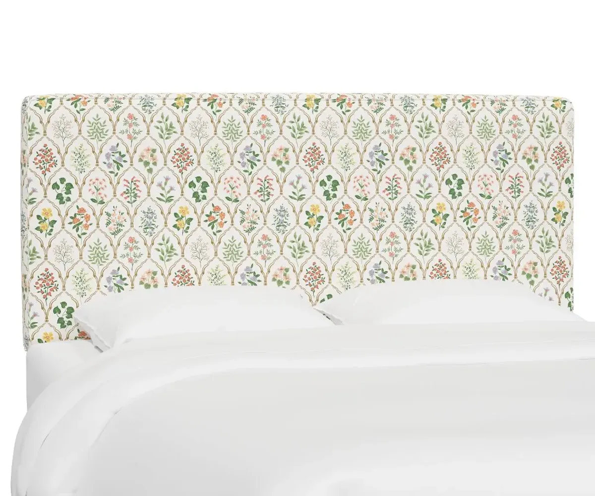 Rifle Paper Co Fairbanks Hawthorn Multi Queen Headboard