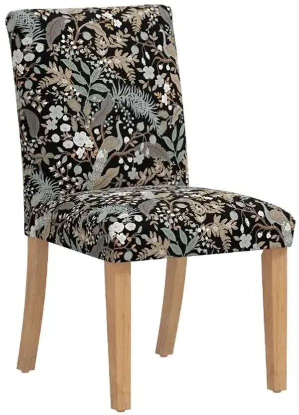 Rifle Paper Co Beth Peacock Black Dining Chair