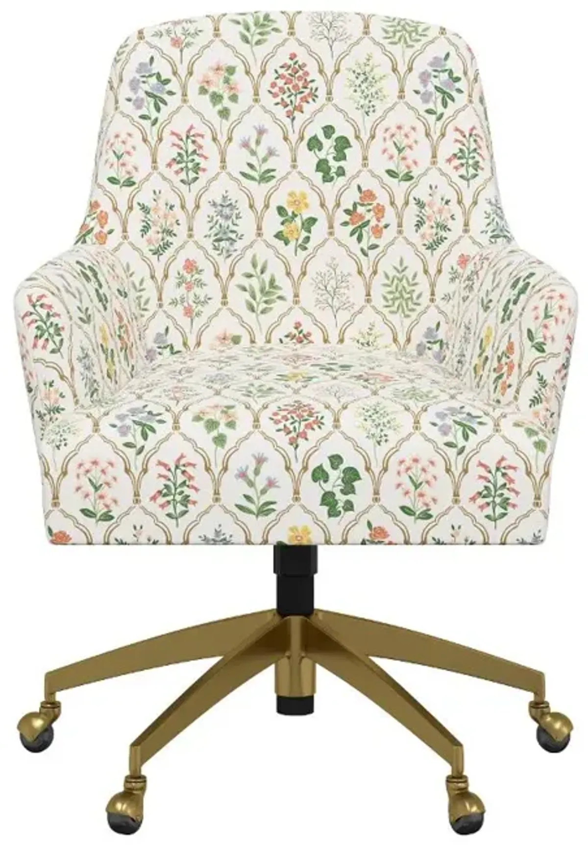 Rifle Paper Co Yvette Hawthorne Multi Office Chair with Gold Base