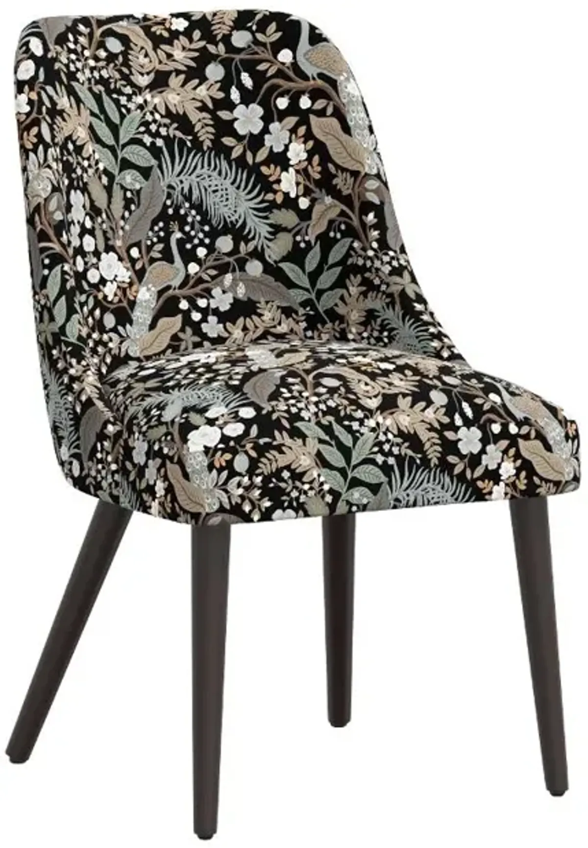 Rifle Paper Co Tara Peacock Black Dining Chair