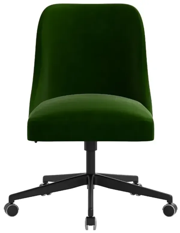 Rifle Paper Co Brynn Titan Emerald Office Chair with Black Base