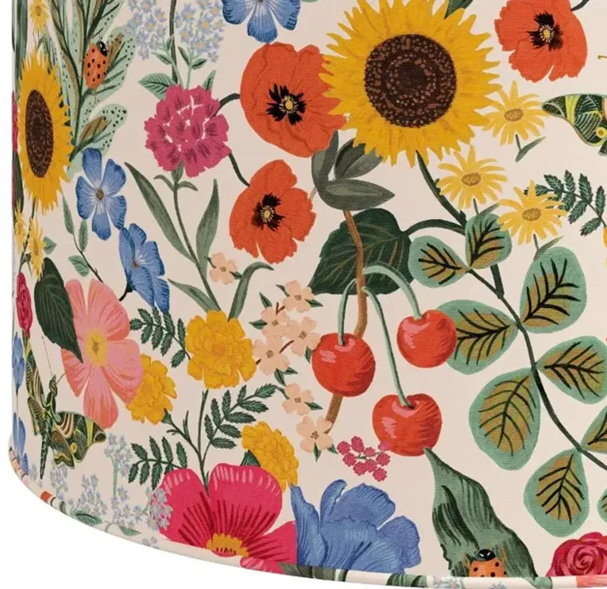 Rifle Paper Co Billie Blossom Blush Round Ottoman