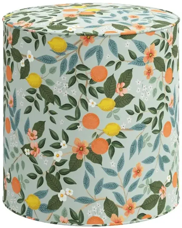 Rifle Paper Co Billie Citrus Grove Mint Round Ottoman