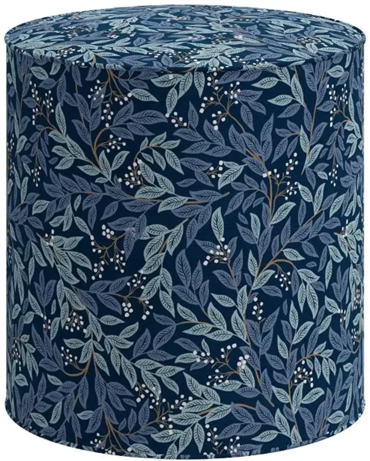 Rifle Paper Co Billie Willowberry Navy Round Ottoman