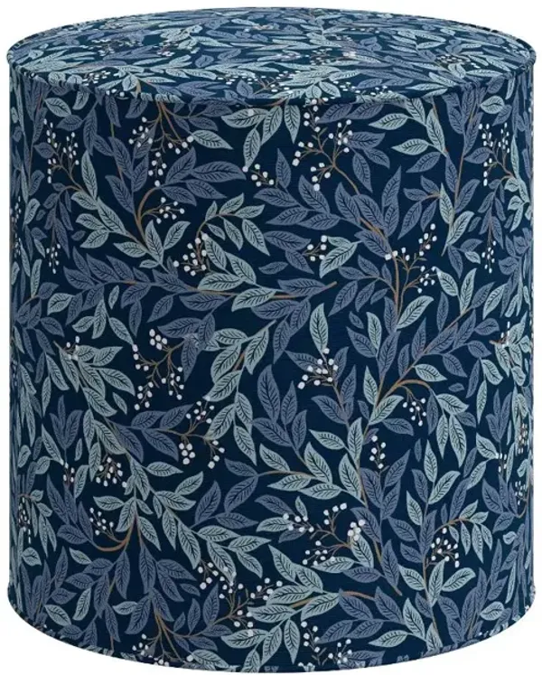 Rifle Paper Co Billie Willowberry Navy Round Ottoman