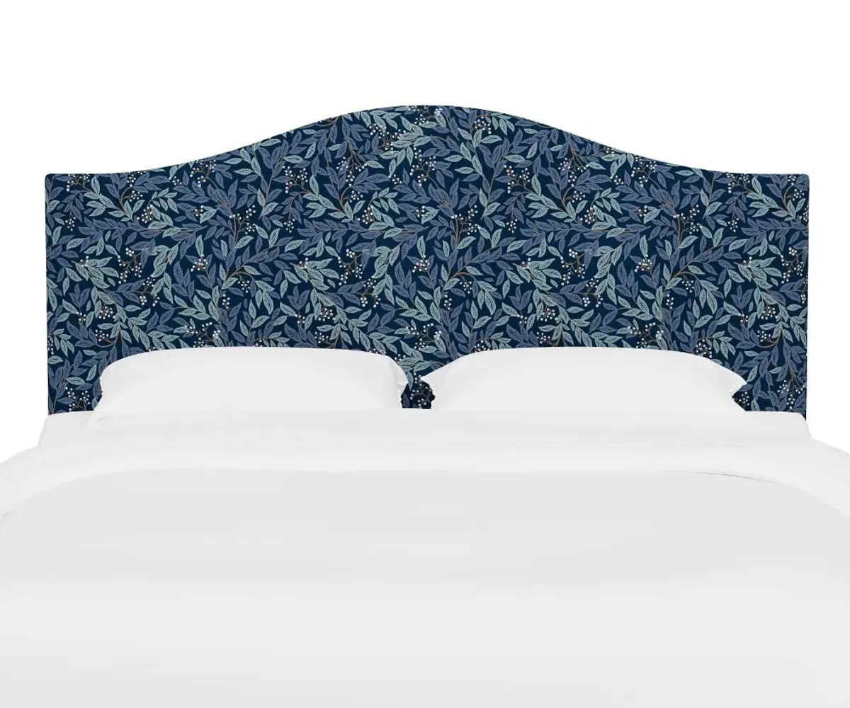 Rifle Paper Co Kenmore Willowberry Navy King Headboard