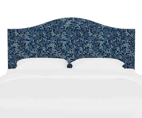 Rifle Paper Co Kenmore Willowberry Navy Cal-King Headboard