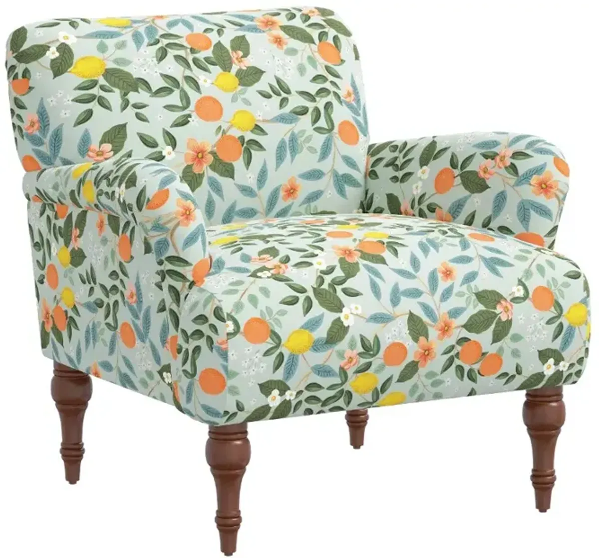 Rifle Paper Co Elodie Citrus Grove Mint Accent Chair
