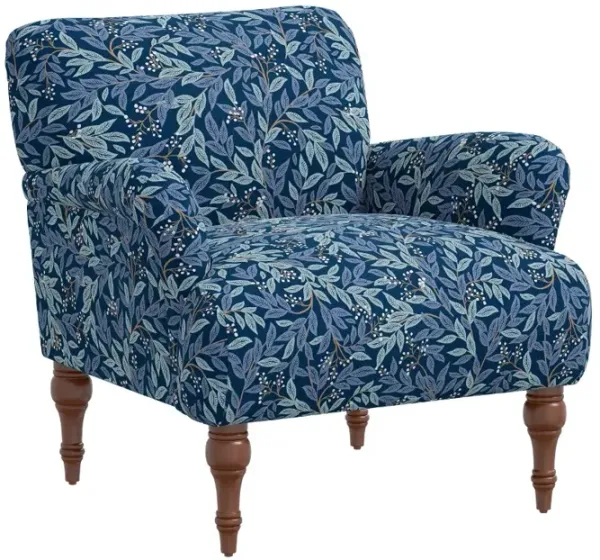 Rifle Paper Co Elodie Willowberry Navy Accent Chair