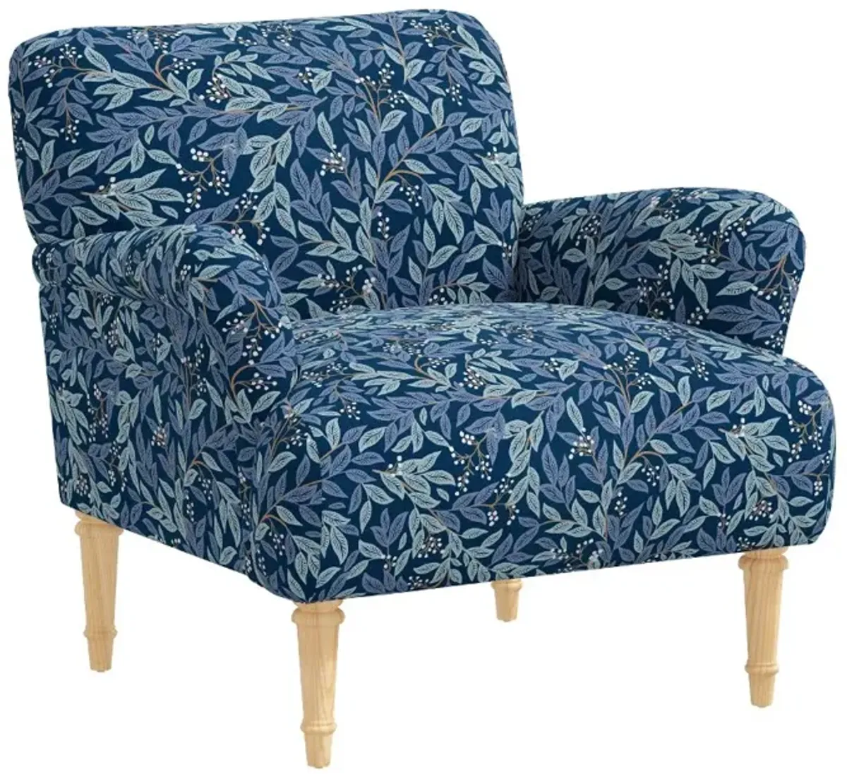 Rifle Paper Co Bristol Willowberry Navy Accent Chair