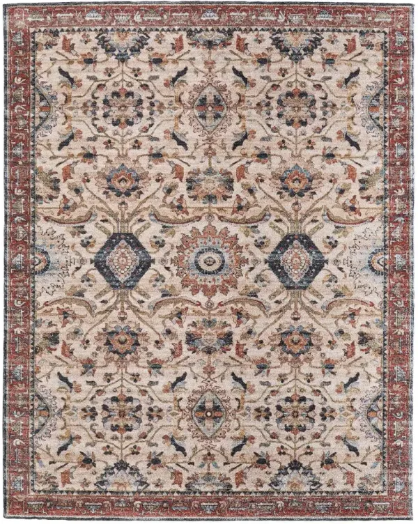 Pearson 5 x 8 Red and Ivory Area Rug