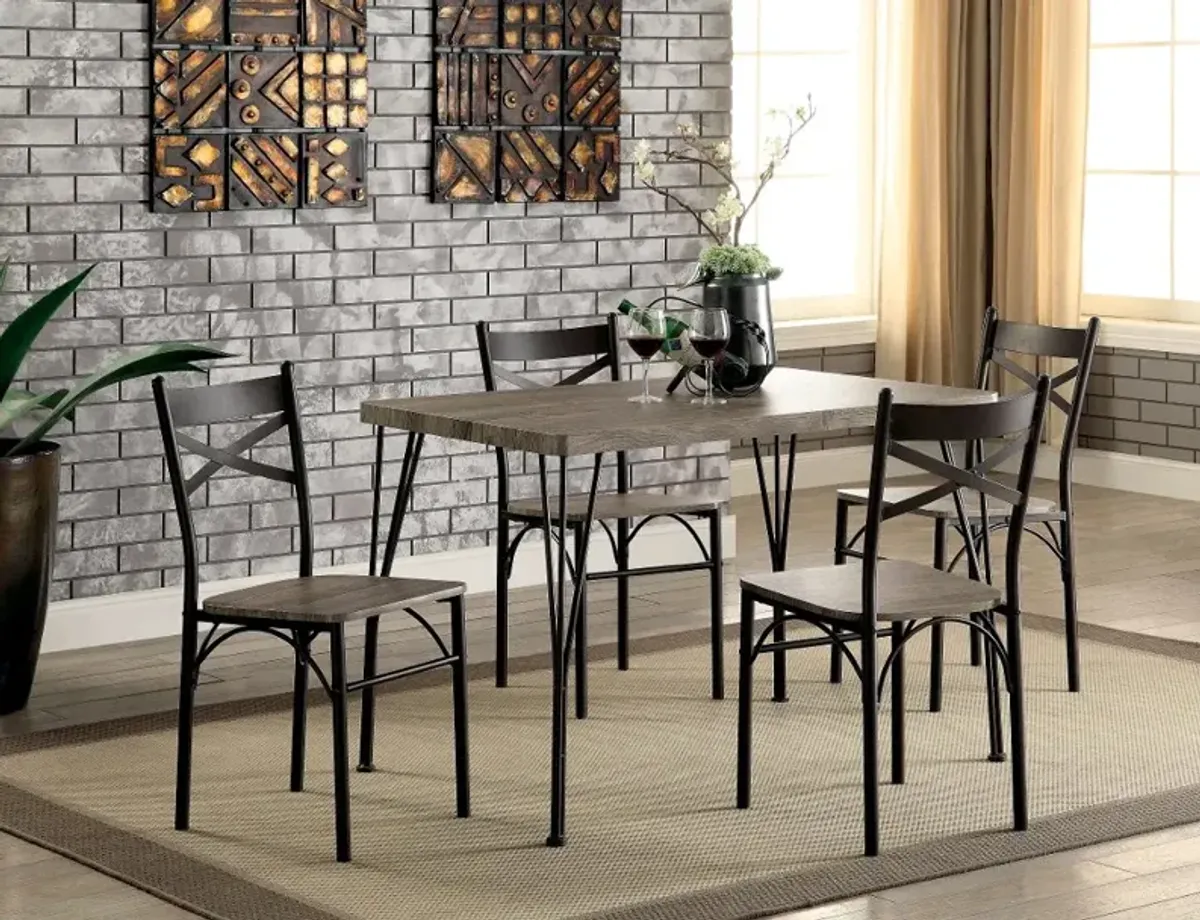 Selana Weathered Gray 5 Piece Dining Set