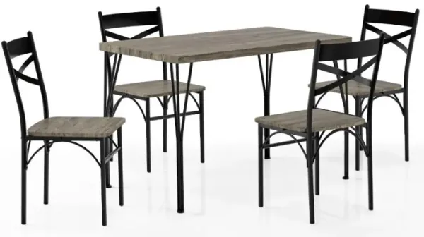 Selana Weathered Gray 5 Piece Dining Set