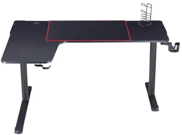 Seward Carbon Fiber L-shaped Computer Desk in Black