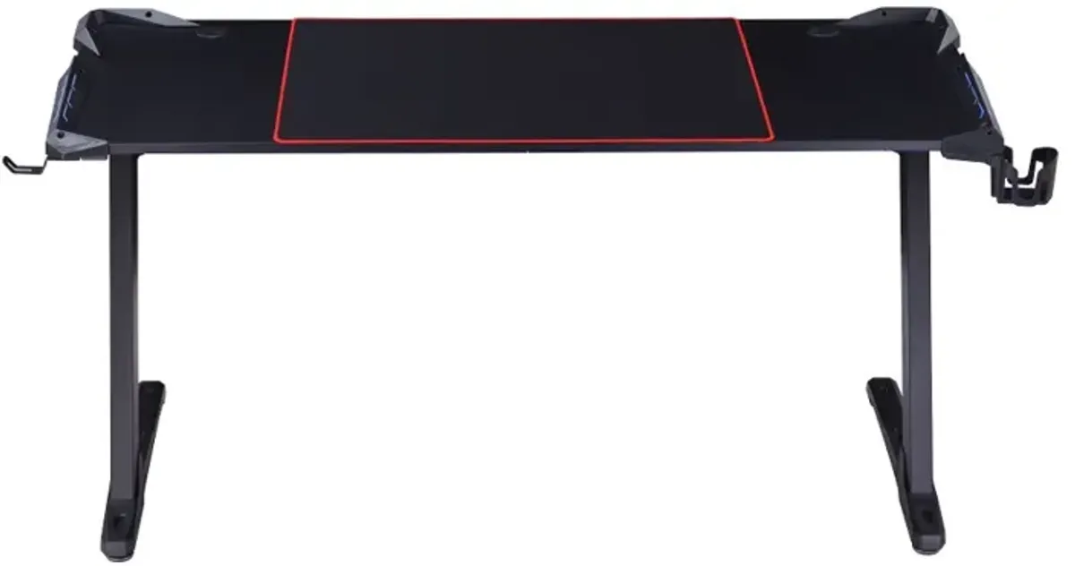 Monna Black Steel Framed Computer Desk with Mouse Pad