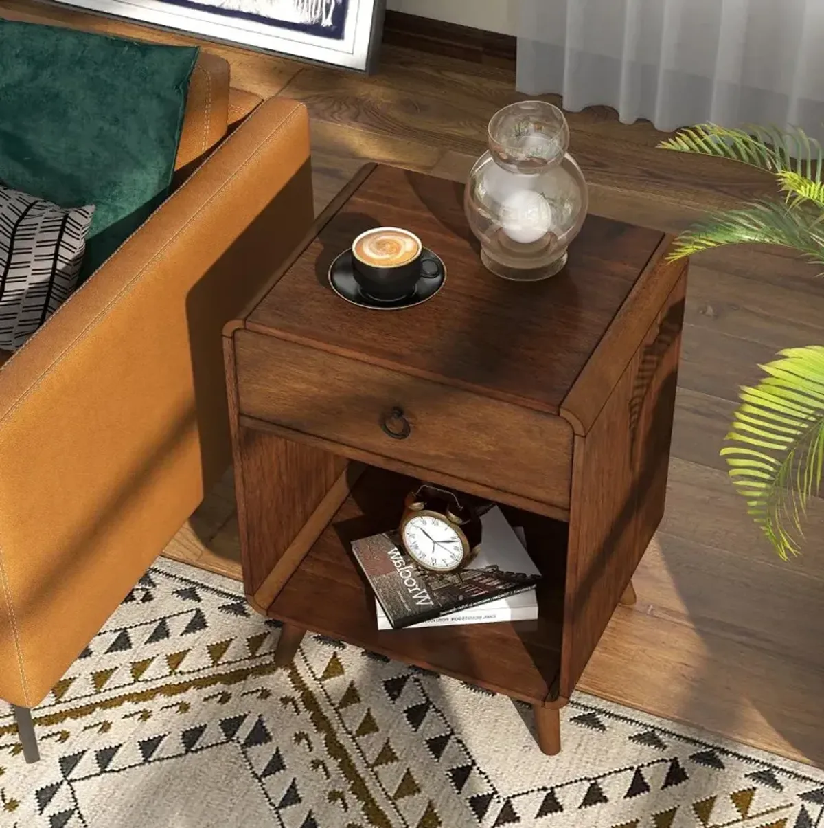 Gerry Dark Oak End Table