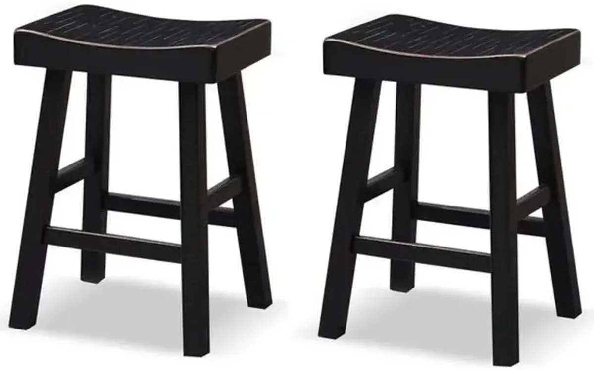 Longley Black Counter Height Stools, Set of 2