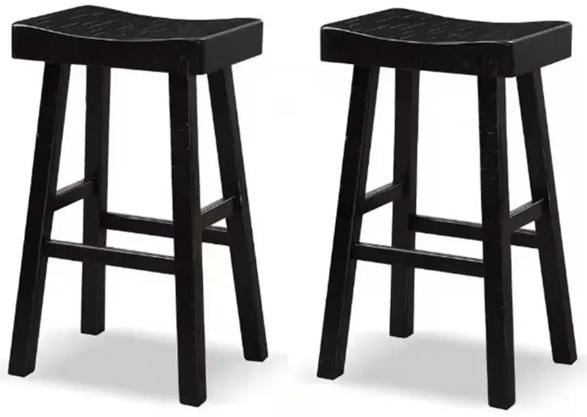 Longley Black Bar Height Stools, Set of 2