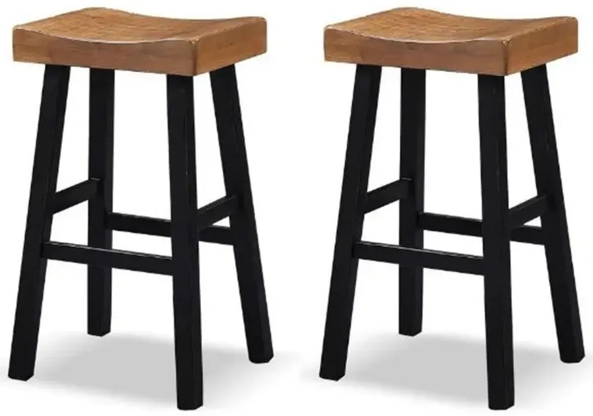 Longley Oak Counter Height Stools, Set of 2