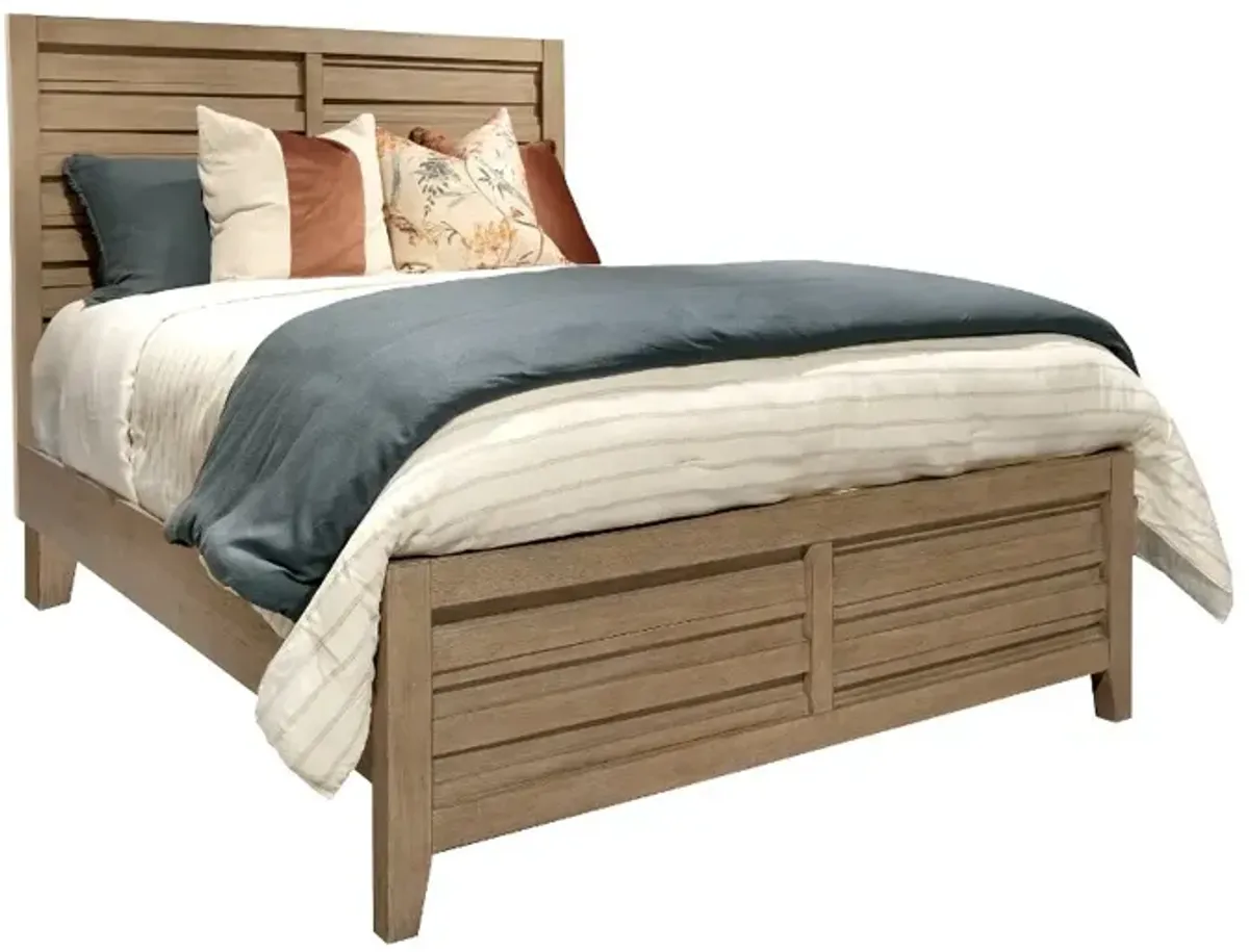 Wakefield Natural Queen Storage Bed with Side Piers
