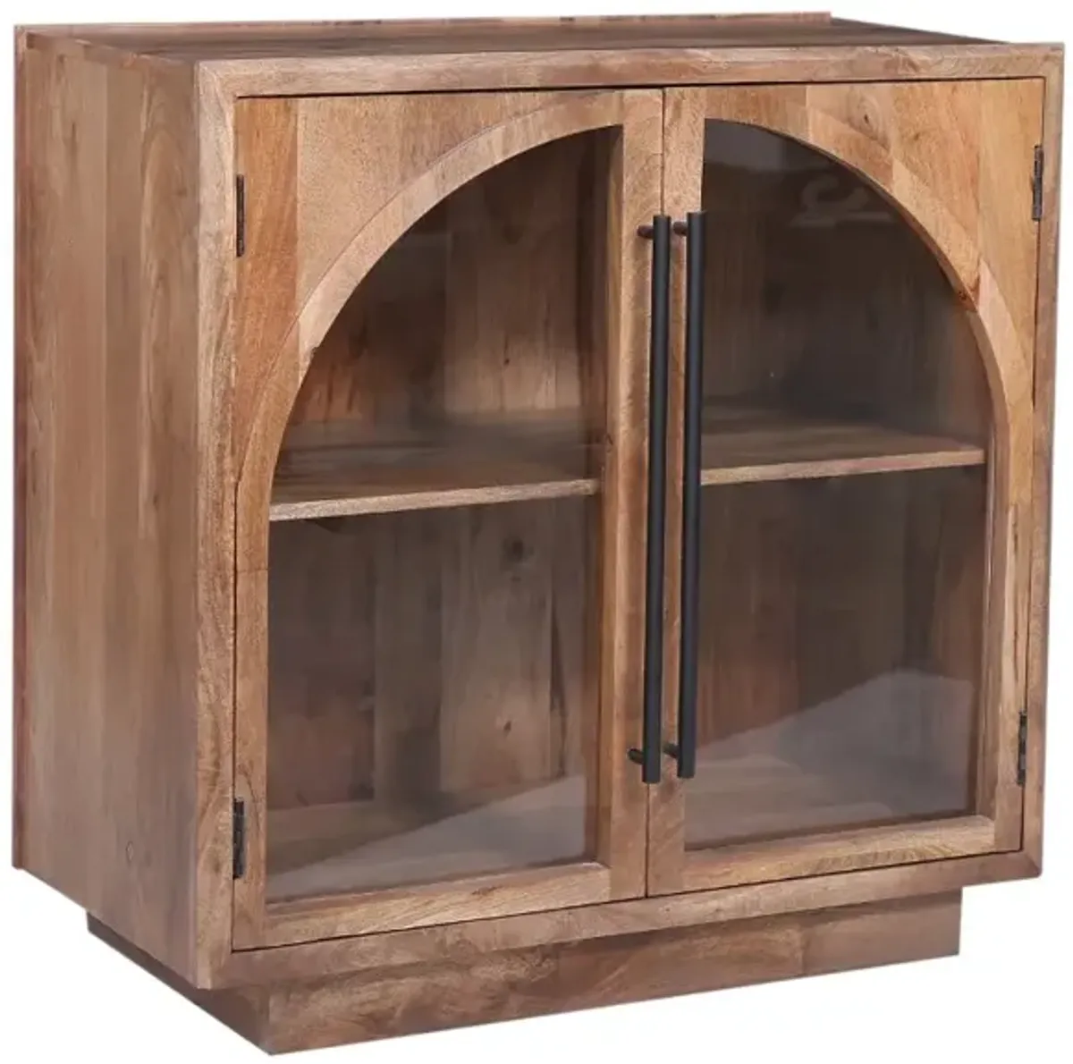 Natural Mango Wood 2-Door Accent Cabinet