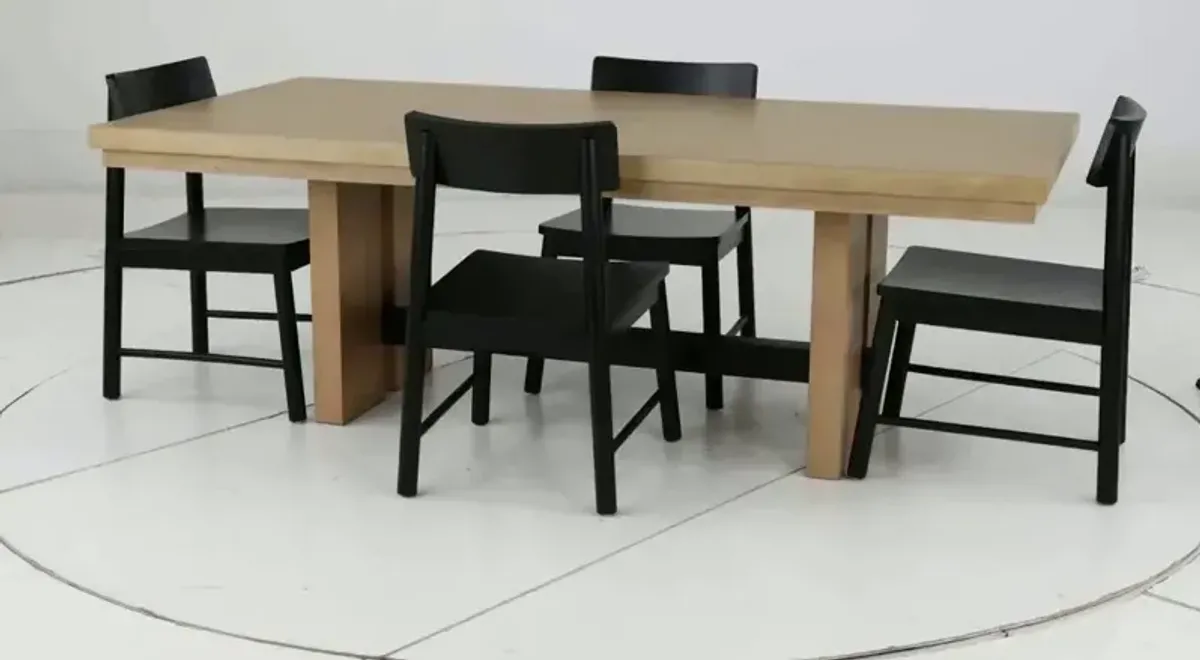 Ember Oak and Black 5 Piece Dining Set