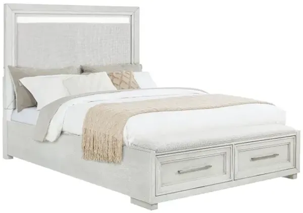 Metro White Queen Storage Bed