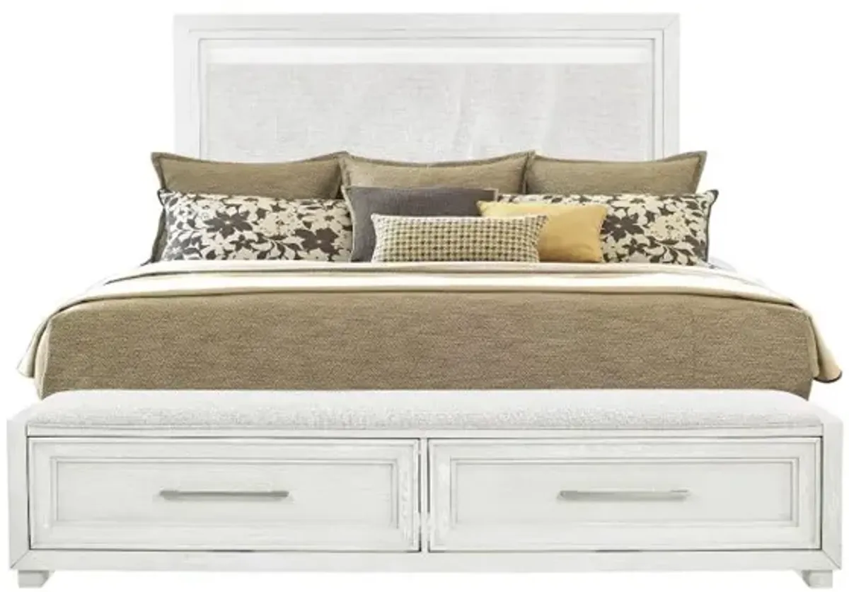 Metro White King Storage Bed
