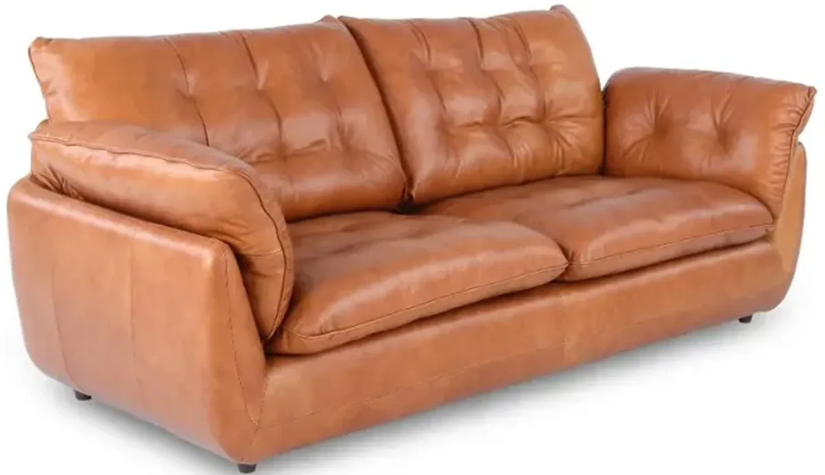 Sterling Brown Leather Sofa