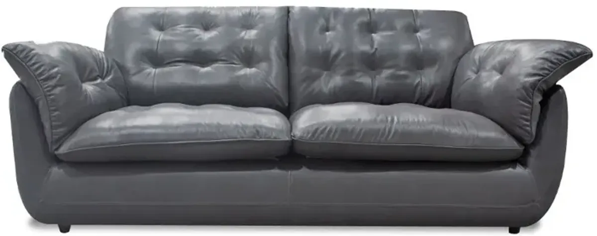Sterling Gray Leather Sofa