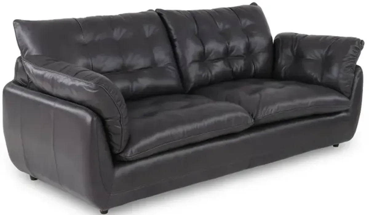 Sterling Gray Leather Sofa