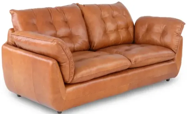 Sterling Brown Leather Loveseat