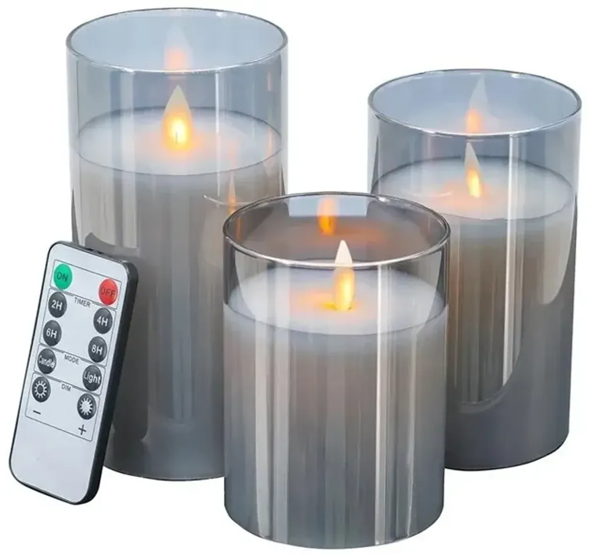 Real Flame and Smoke LED Candle, Set of 3