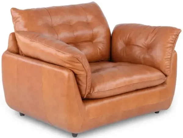 Sterling Brown Leather Chair and a Half