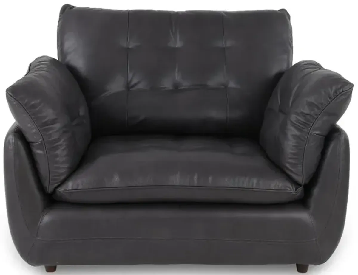 Sterling Gray Leather Chair and a Half