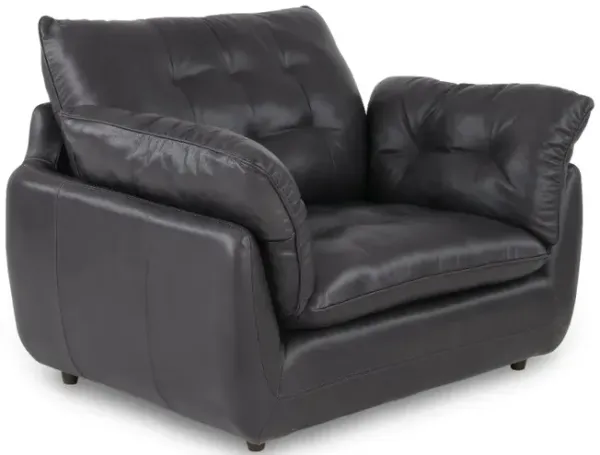 Sterling Gray Leather Chair and a Half