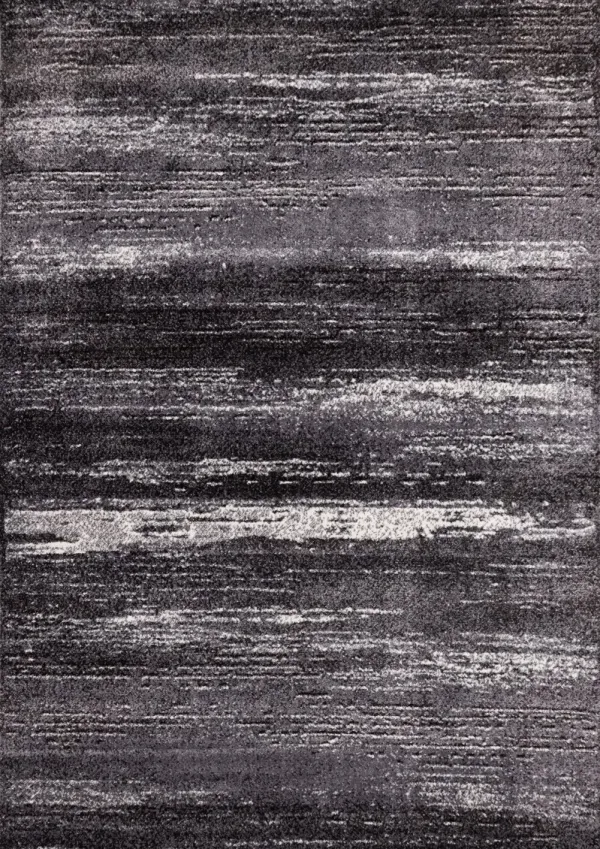 Maya 8 x 11 Gray Cream Variegated Frieze Area Rug