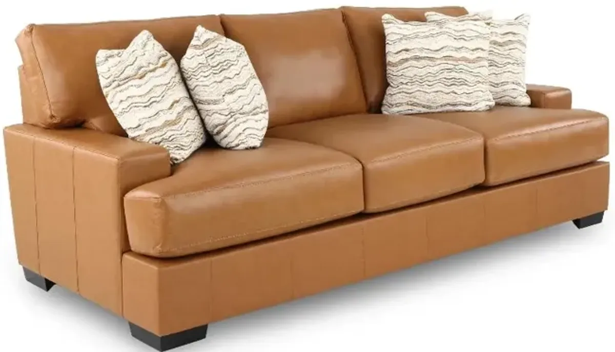 Dodge Brown Leather Sofa