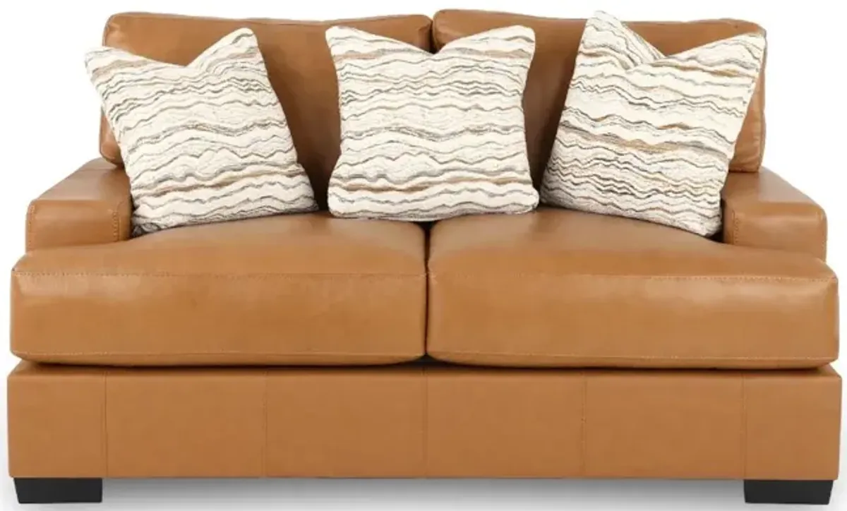 Dodge Brown Leather Loveseat