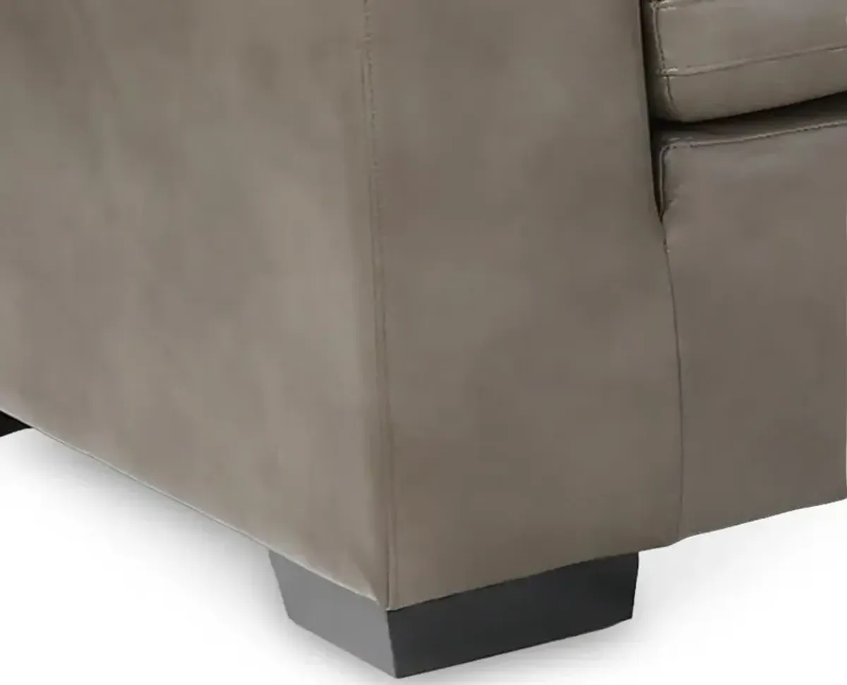 Amalfi Taupe Leather-Match 5 Piece Sectional