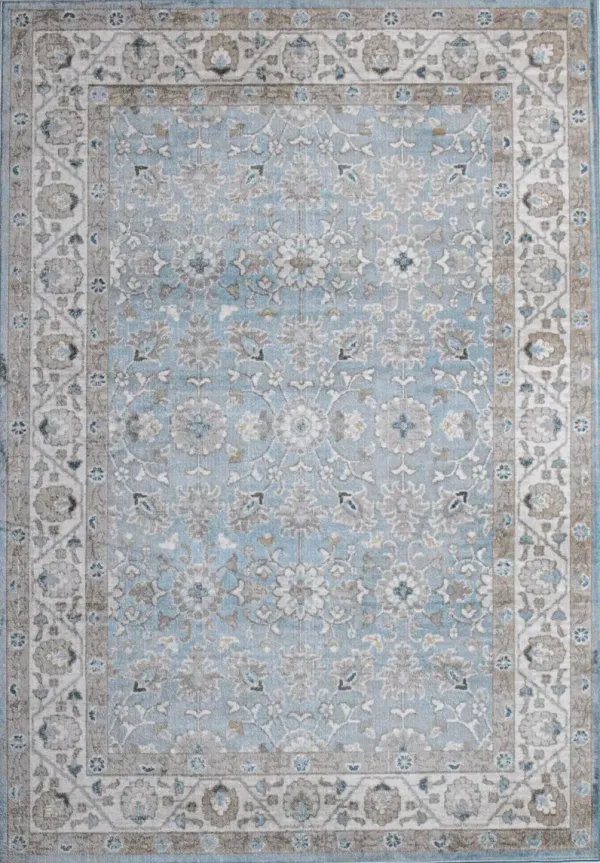 Bonny Light Blue Transitional 5 x 8 Area Rug