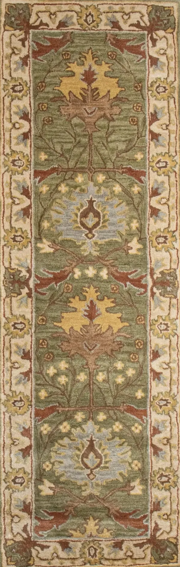 Alyssa Light Green 8 Foot Wool Runner Rug