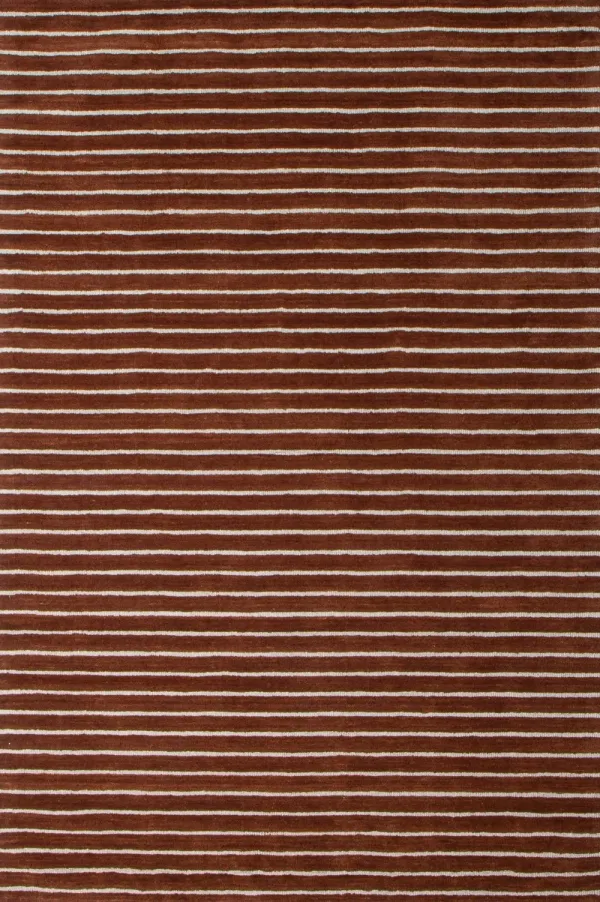 Brentwood 8 x 10 Henna Red Stripe Area Rug