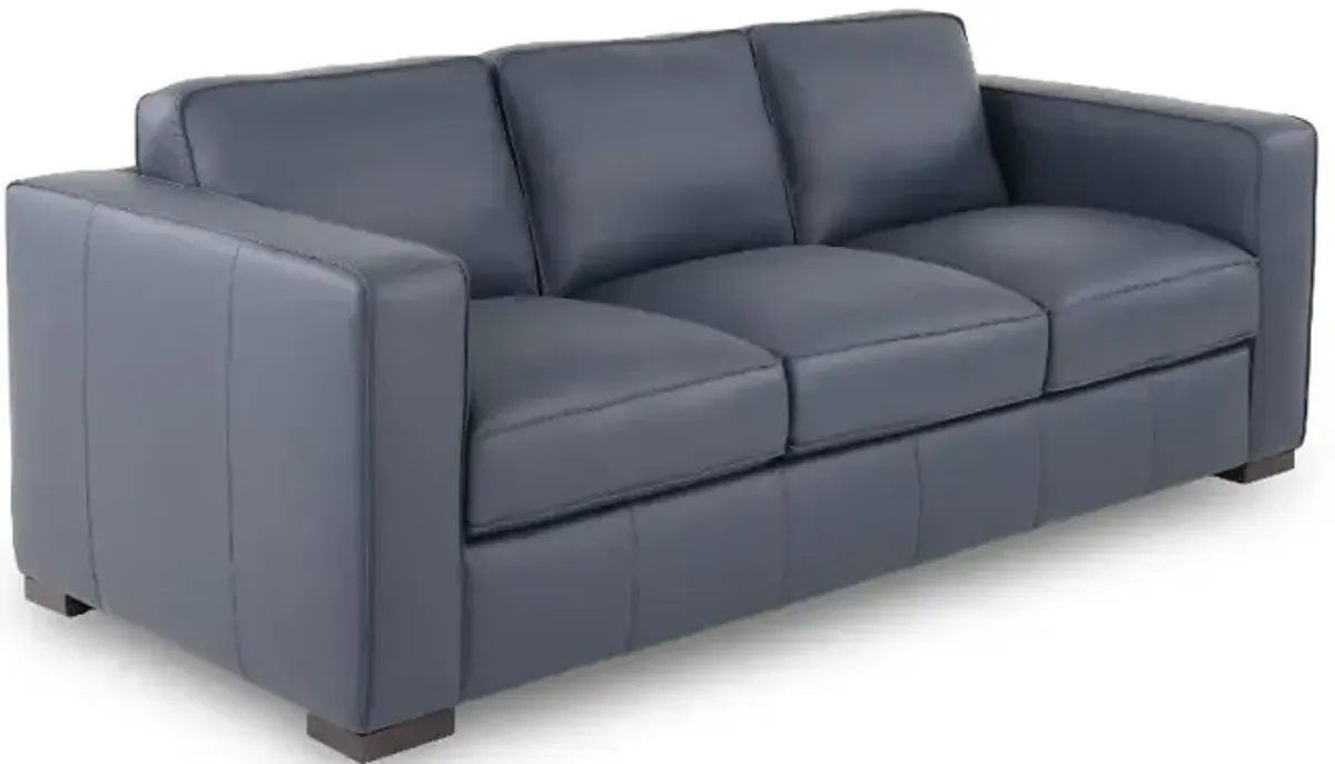 Copenhagen Navy Blue Leather Sofa