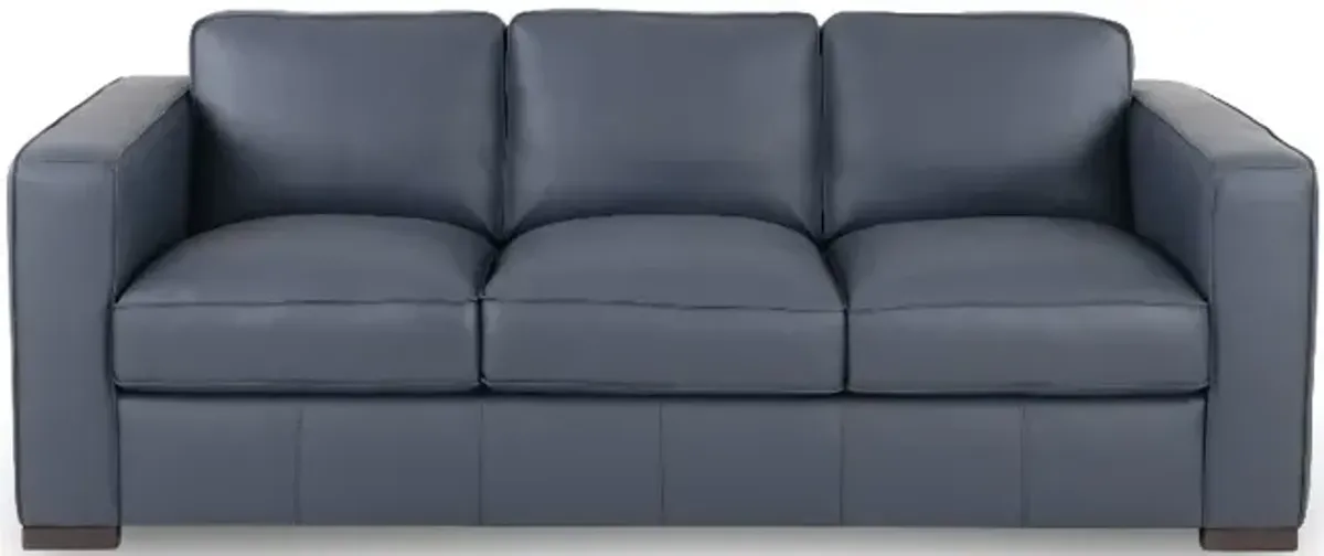 Copenhagen Navy Blue Leather Sofa