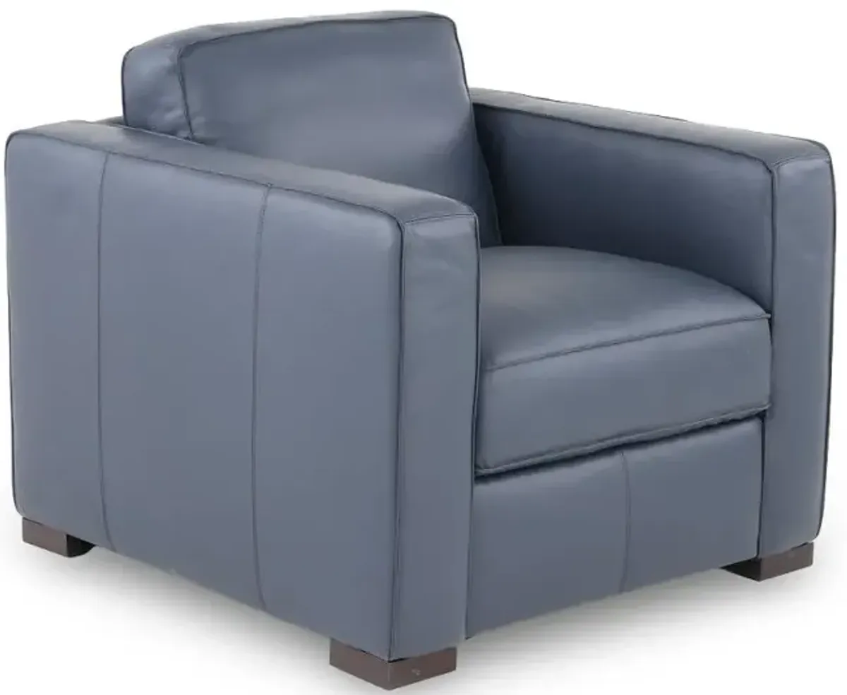 Copenhagen Navy Blue Leather Chair