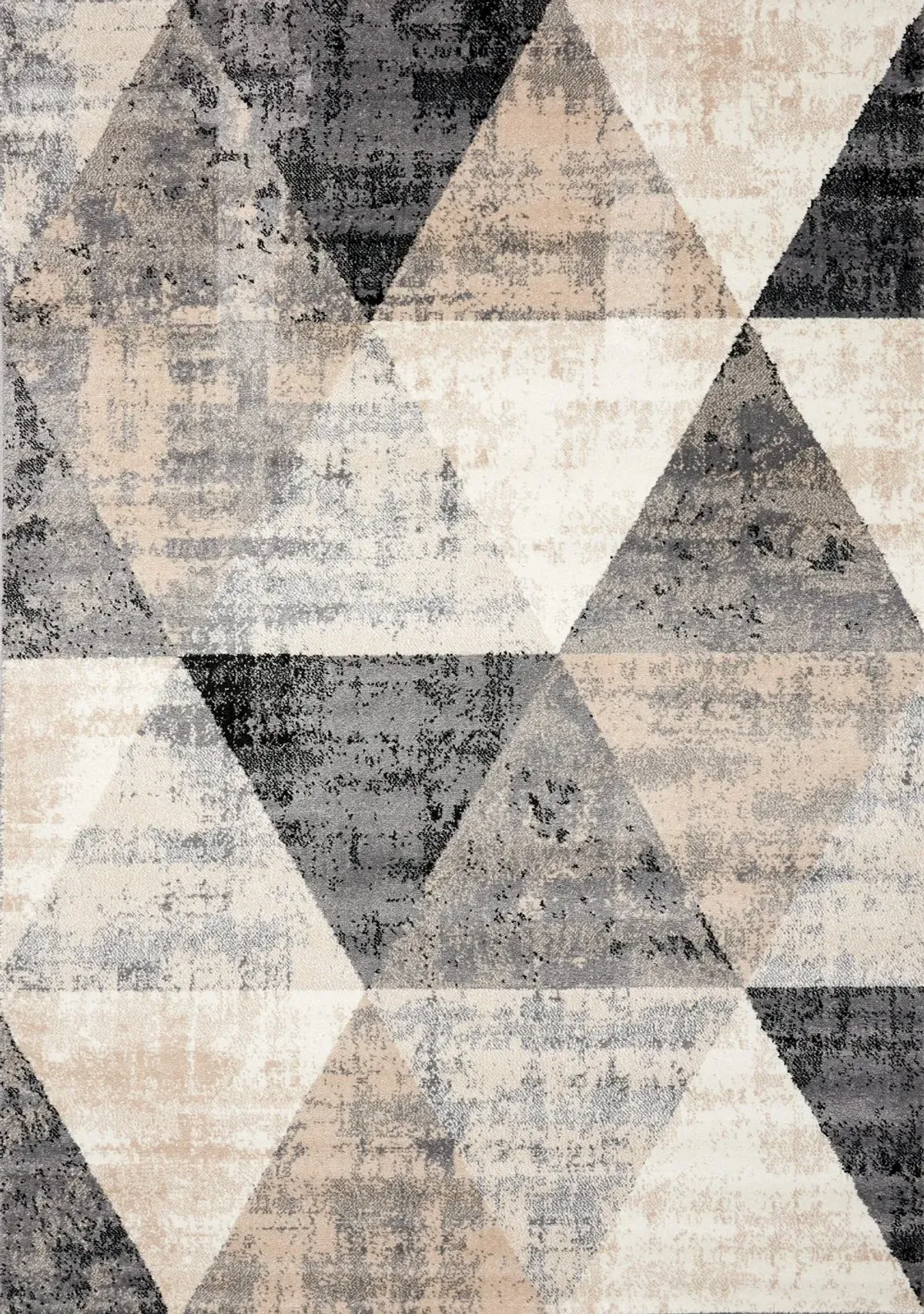 Century 8 x 11 Cream and Gray Geometric Area Rug